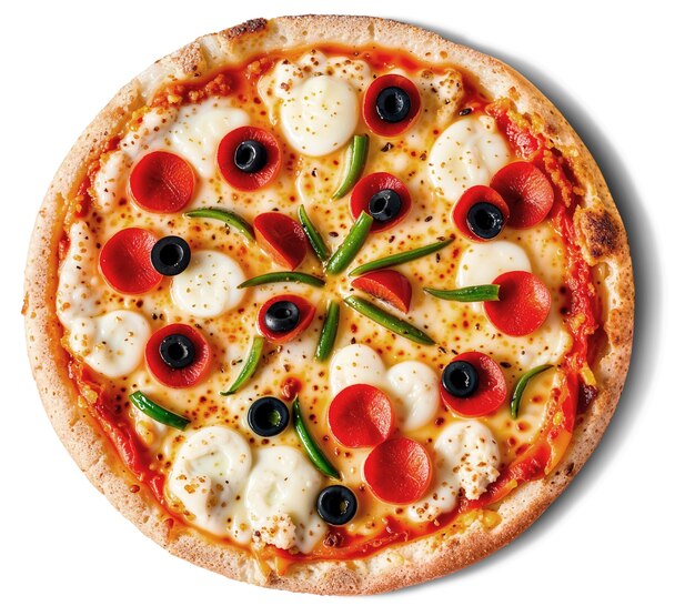 Vista de arriba en una deliciosa pizza
