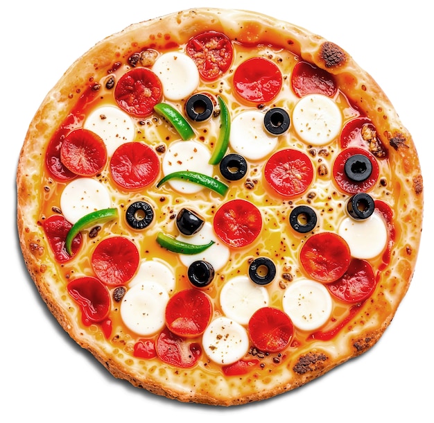 Vista de arriba en una deliciosa pizza