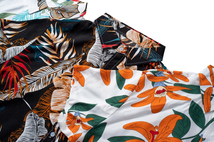 PSD gratuito vista de camisa hawaiana con estampado.
