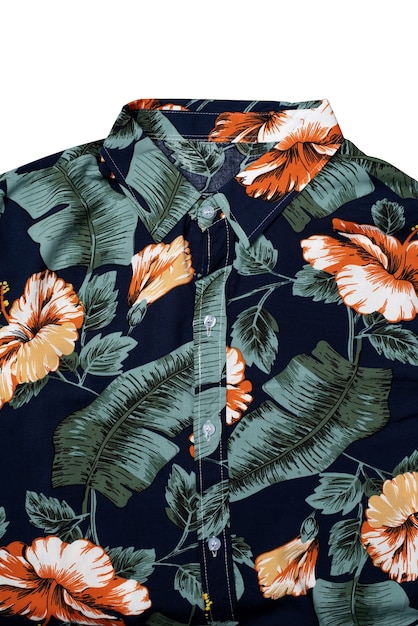 PSD gratuito vista de camisa hawaiana con estampado.