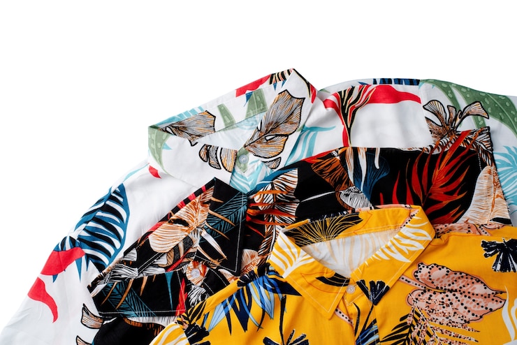 PSD gratuito vista de camisa hawaiana con estampado.