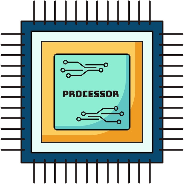 Vista del chip de la computadora