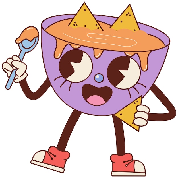 Vista de la comida mexicana de dibujos animados
