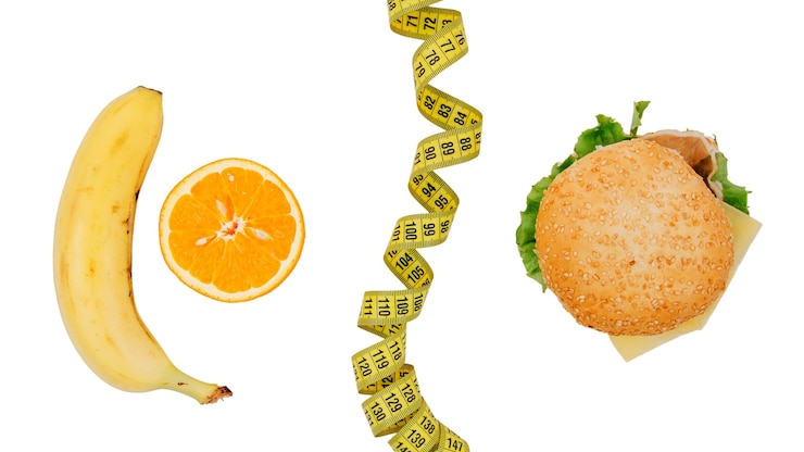 PSD gratuito vista dall'alto cibo sano e malsano