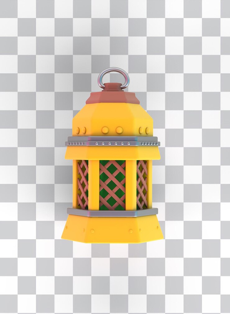 PSD gratuito vista dall'alto della lanterna del ramadan
