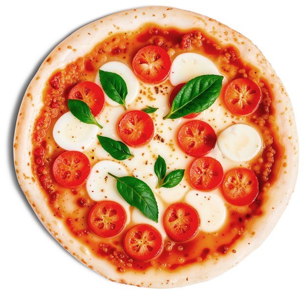 Vista dall'alto di una deliziosa pizza