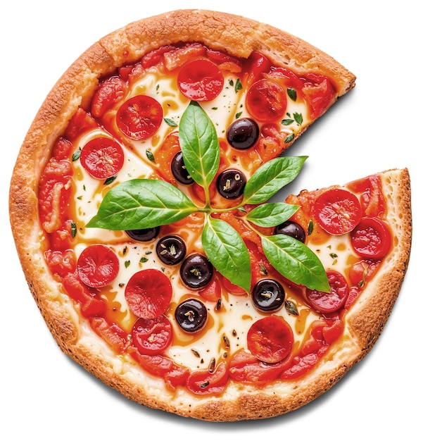 Vista dall'alto di una deliziosa pizza