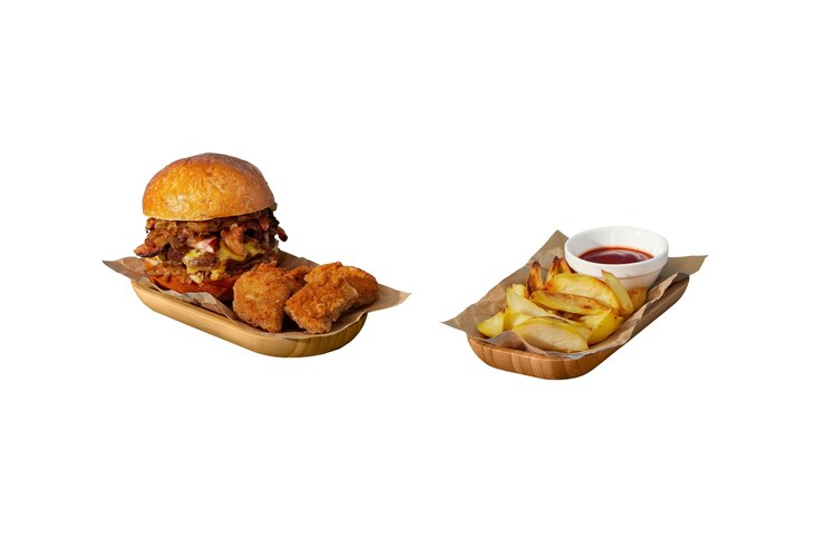 PSD gratuito vista de deliciosa comida rápida