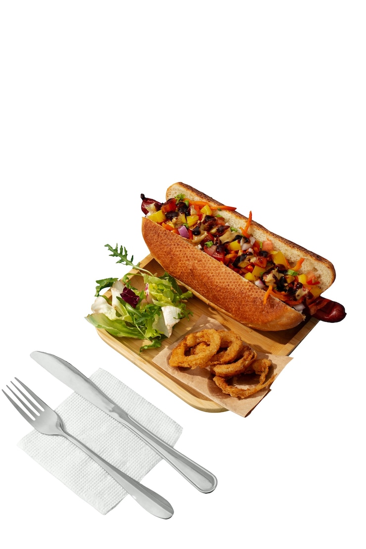PSD gratuito vista de deliciosa comida rápida