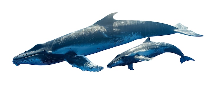 PSD gratuito vista della balena acquatica