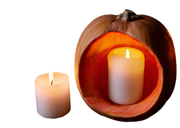 Vista della spaventosa zucca di Halloween
