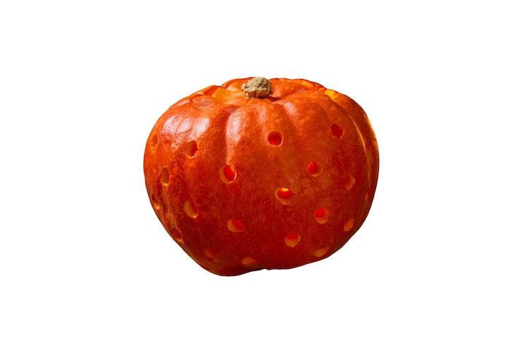 PSD gratuito vista della zucca spaventosa di halloween