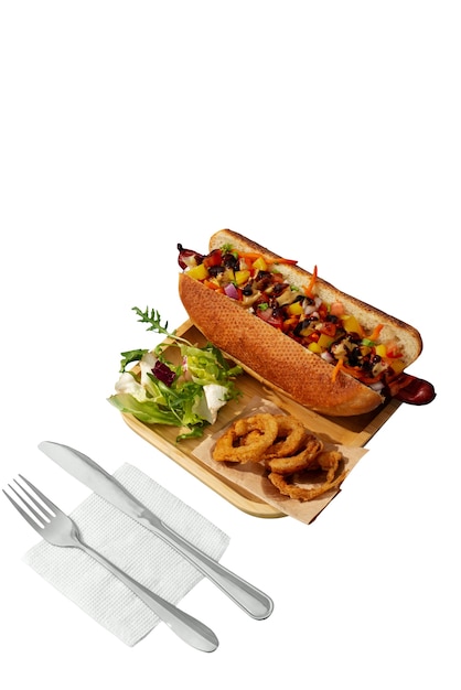 Vista di deliziosi fast food
