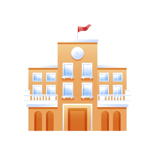Vista del edificio escolar y la arquitectura