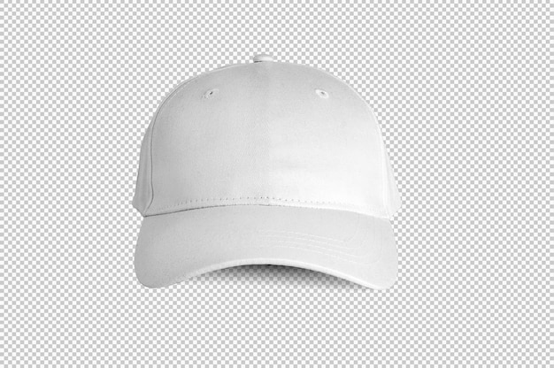Vista frontal de gorra blanca aislada