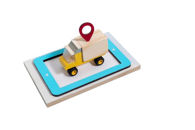 Vista de la ilustración de representación de la cadena de suministro en 3D