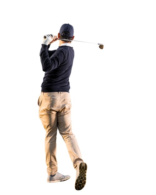Vista del jugador de golf masculino