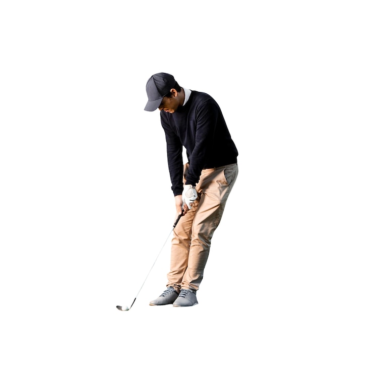 PSD gratuito vista del jugador de golf masculino