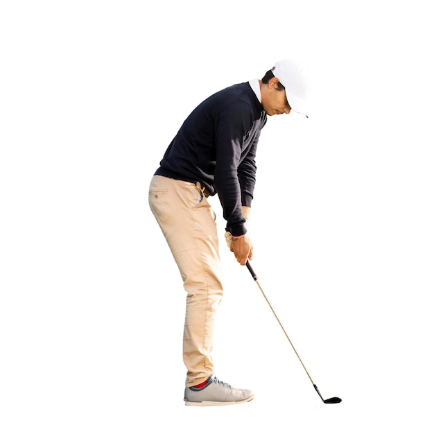 Vista del jugador de golf masculino