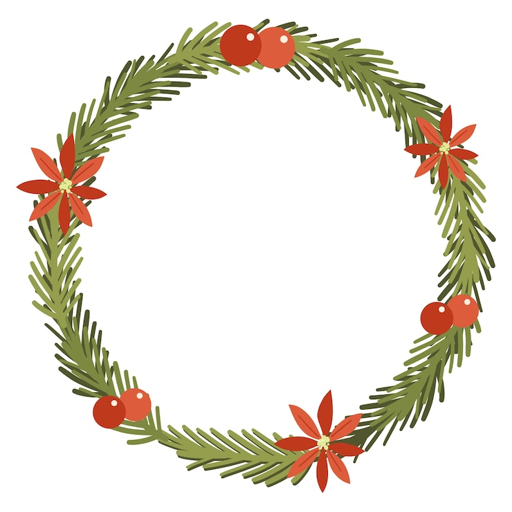 PSD gratuito vista del marco redondo de navidad