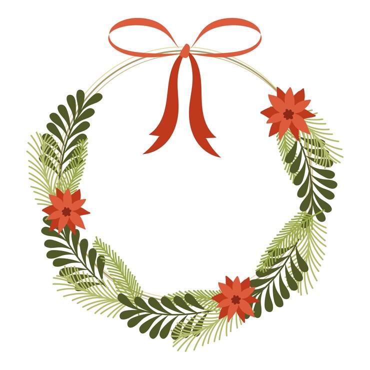 PSD gratuito vista del marco redondo de navidad
