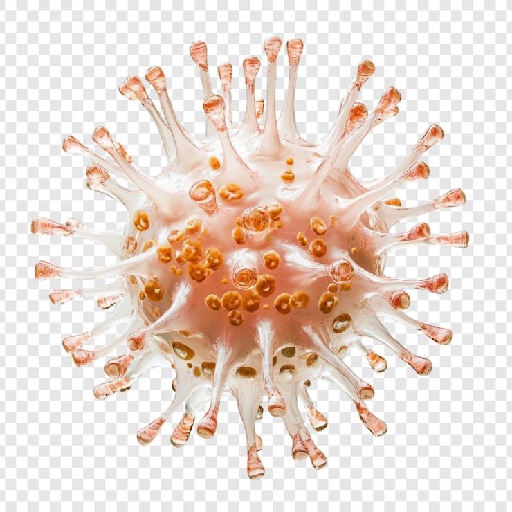 PSD gratuito vista microscopica di una particella di virus rendering 3d della struttura virale
