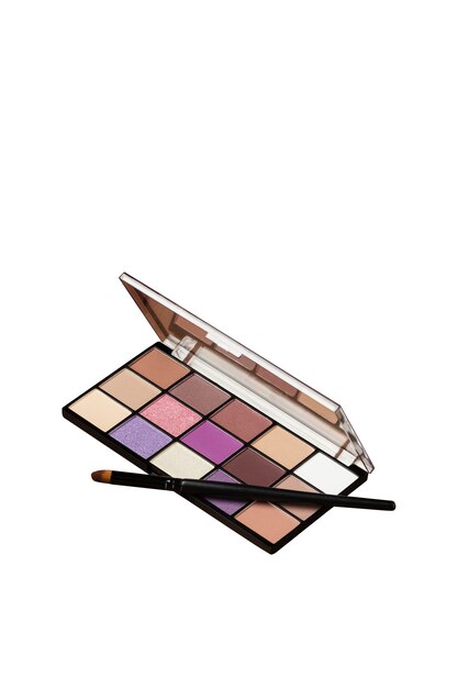 Vista de la paleta de maquillaje de sombras de ojos.