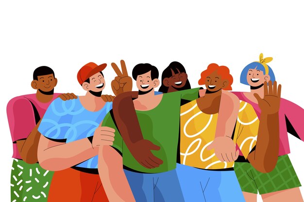 Vista de personas que muestran amistad