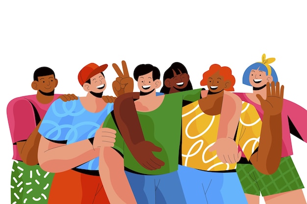 Vista de personas que muestran amistad