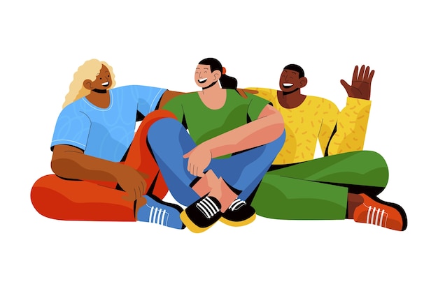 Vista de personas que muestran amistad
