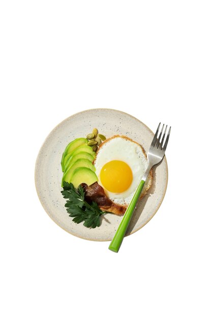 Vista superior del plato de la dieta ceto vida muerta