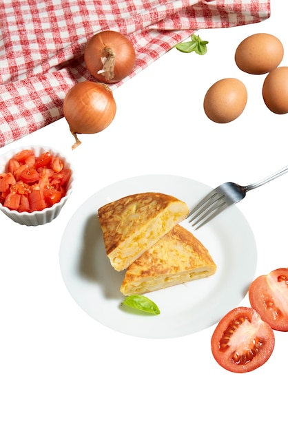 PSD gratuito vista de la tradición española de tortilla con huevos y patatas.