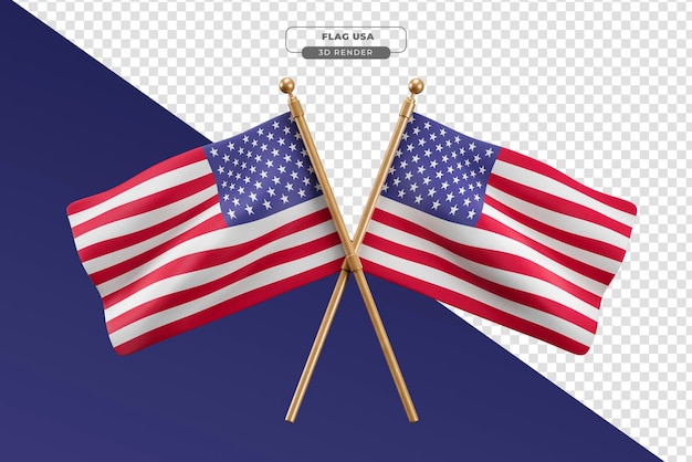 Gratis PSD vlag van de verenigde staten in realistische 3d render