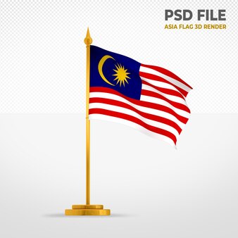 Vlag van maleisië 3d-stijl