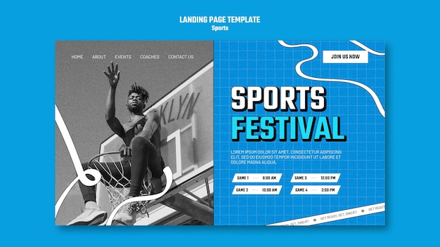 Gratis PSD vlak ontwerp sport sjabloon ontwerp