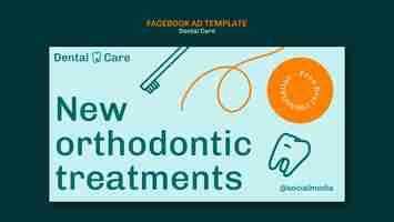 Gratis PSD vlak ontwerp tandheelkundige zorg facebook sjabloon