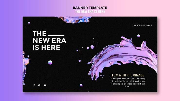 Gratis PSD vloeibare ontwerpsjabloon banner