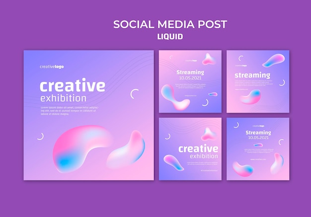 Gratis PSD vloeibare social media postsjabloon