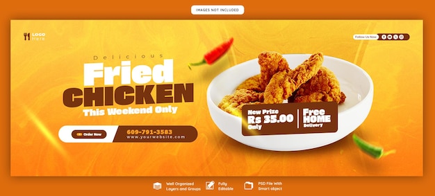 Gratis PSD voedsel- en restaurantmenu facebook cover sjabloon