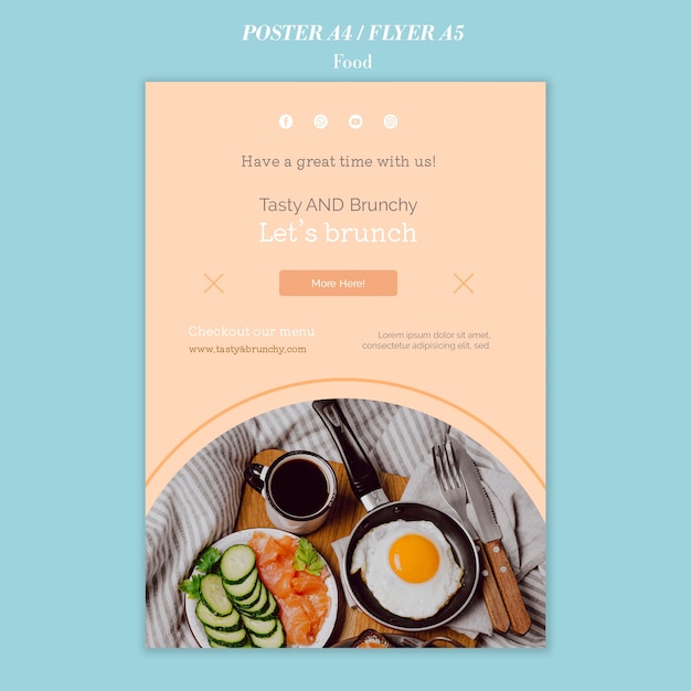 Voedsel poster en flyer sjabloonontwerp
