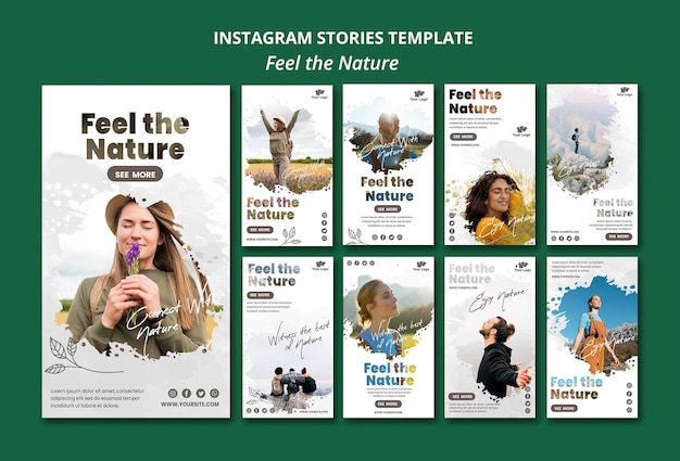 Gratis PSD voel de natuur instagram verhalen-sjabloon