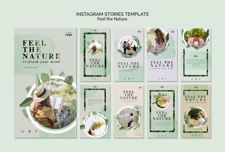 Gratis PSD voel de natuur instagramverhalen