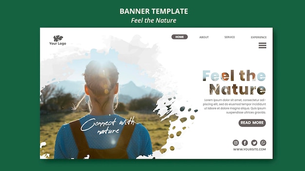 Gratis PSD voel de natuur-sjabloonbanner