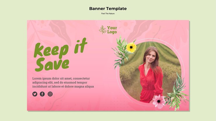 Gratis PSD voel natuur concept sjabloon voor spandoek
