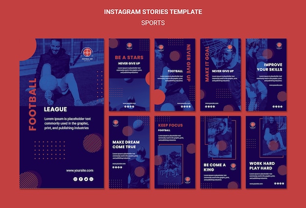 Gratis PSD voetbalster instagram verhalen sjabloon