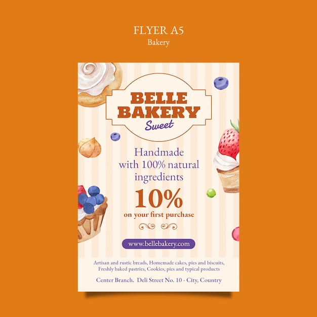 Volante de la panadería Belle: golosinas y ofertas de descuento