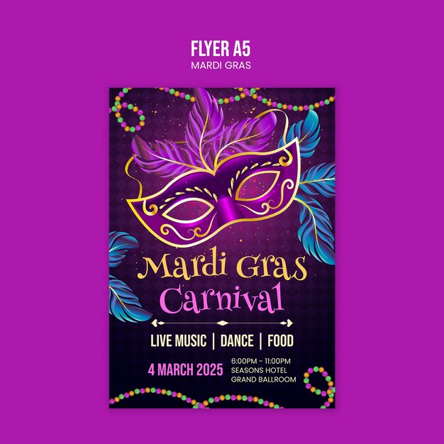 Volantino del carnevale di Mardi Gras