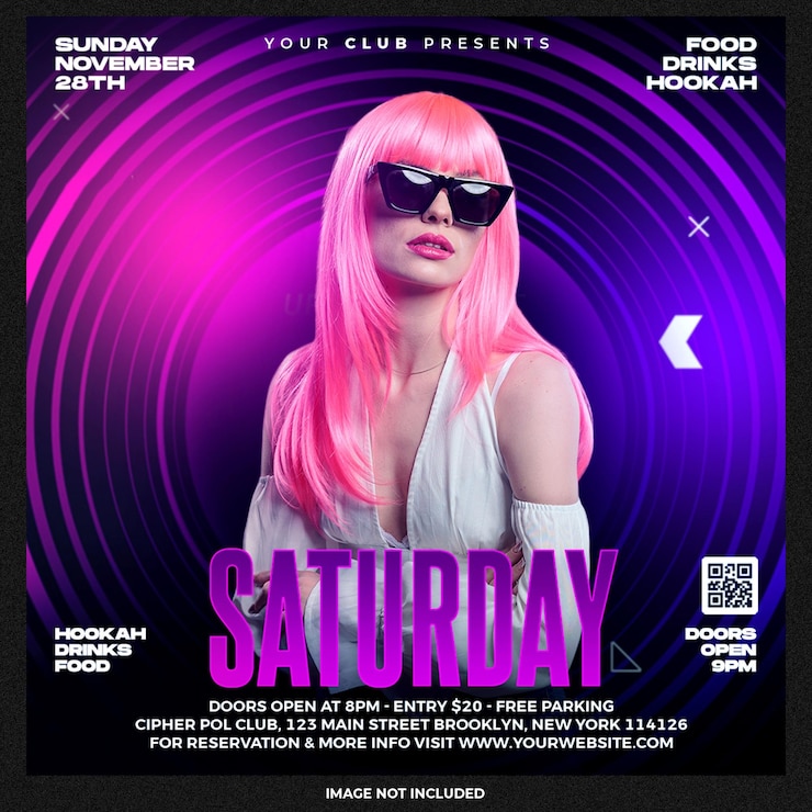 PSD gratuito volantino festa club dj post sui social media