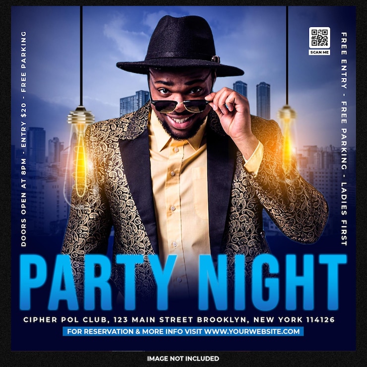 PSD gratuito volantino festa club dj post sui social media