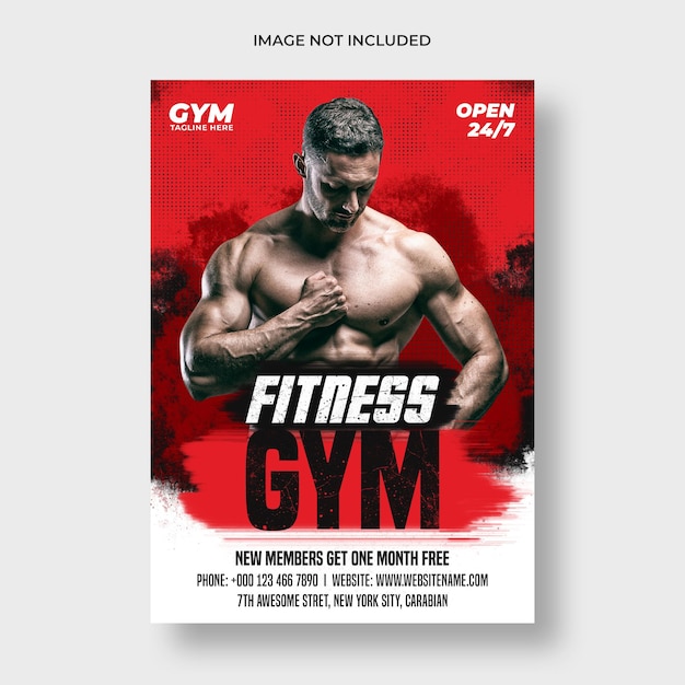 Volantino fitness palestra e modello di poster